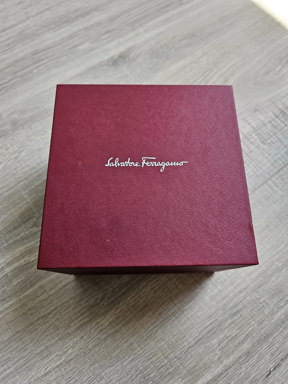 NIB Salvatore Ferragamo Black and Gold Leather Watch
